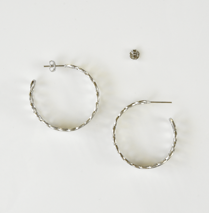 Loopy Hoop Earrings in Silver Tone - Goldmakers Fine Jewelry