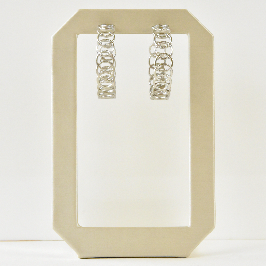 Loopy Hoop Earrings in Silver Tone - Goldmakers Fine Jewelry