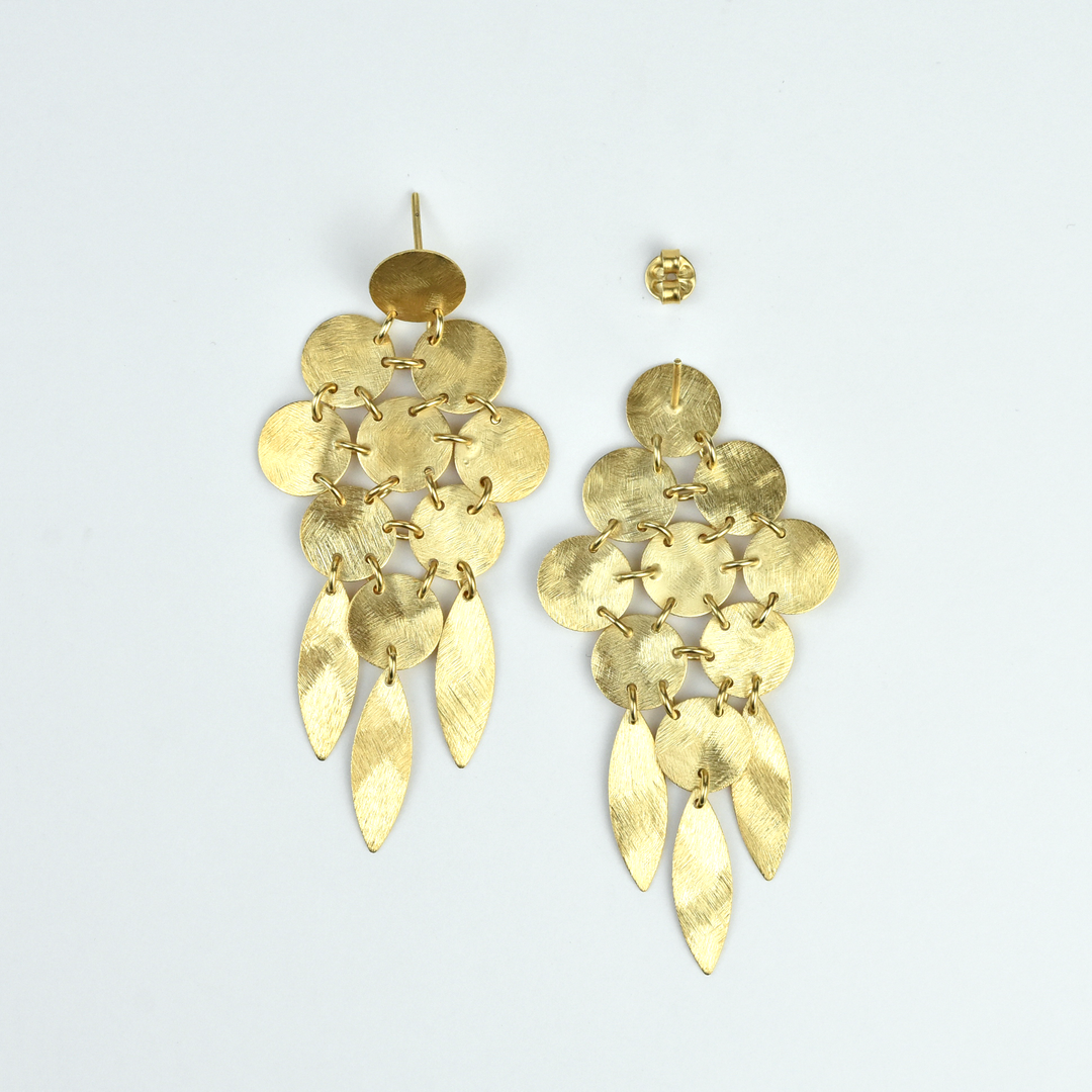Small Cascading Circles Chandelier Earrings - Goldmakers Fine Jewelry