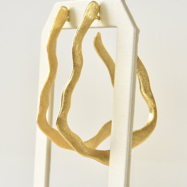 Squiggle Hoop Earrings in Gold Tone - Goldmakers Fine Jewelry