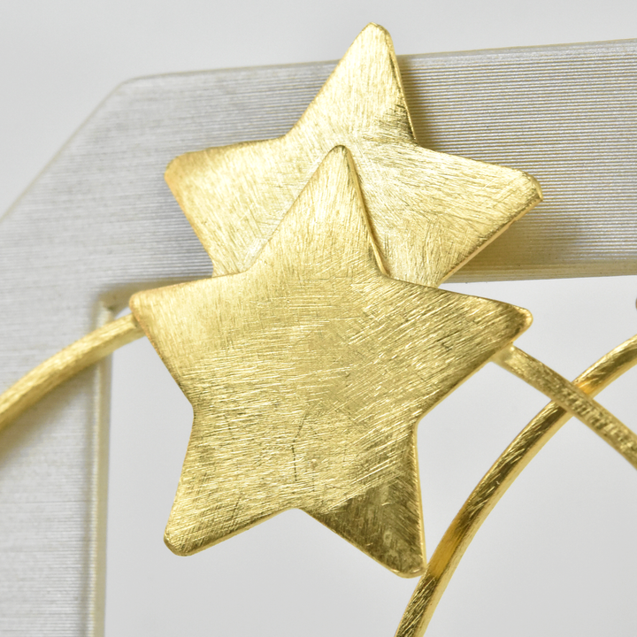 Star Hoop Earrings in Gold Tone - Goldmakers Fine Jewelry