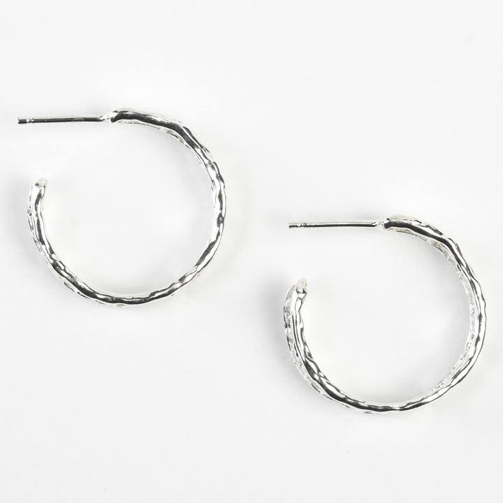 Small Silver Coral Hoops - Goldmakers Fine Jewelry