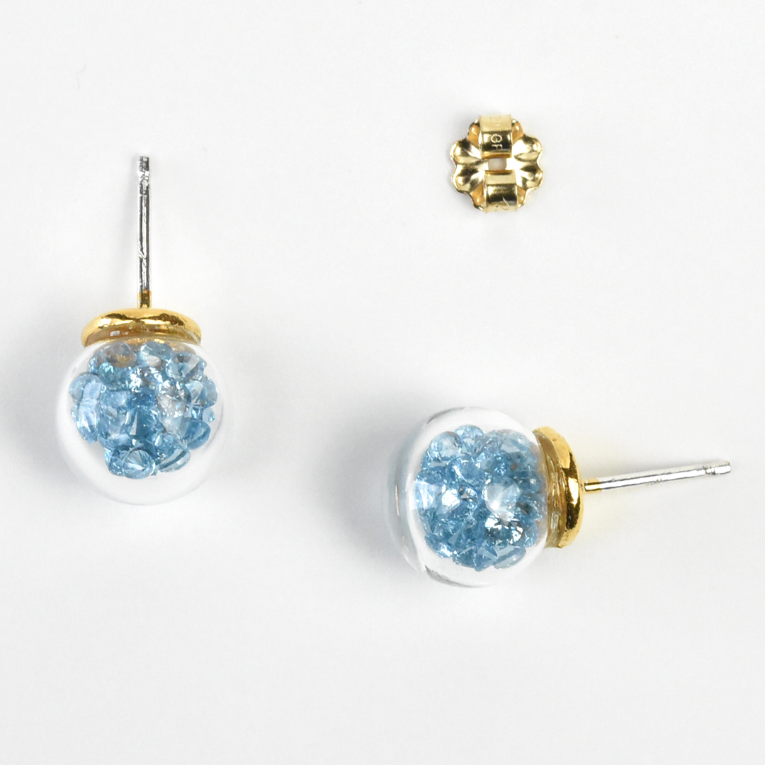 Mini Globe Post Earrings - Goldmakers Fine Jewelry