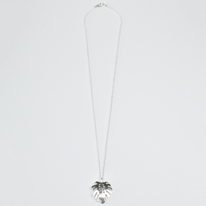 Silver Monstera Leaf Necklace - Goldmakers Fine Jewelry