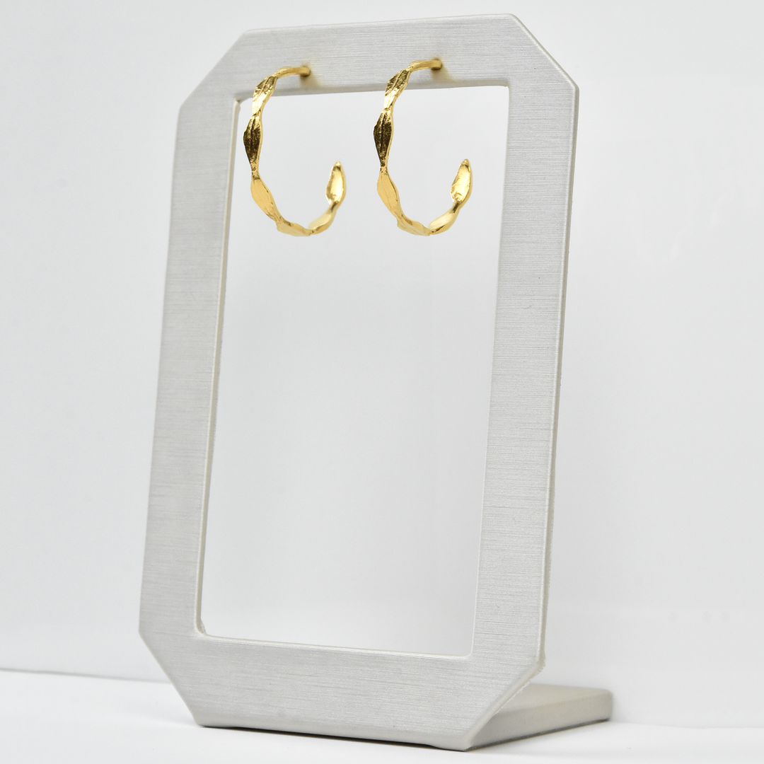 Olive Leaf Hoops - Goldmakers Fine Jewelry