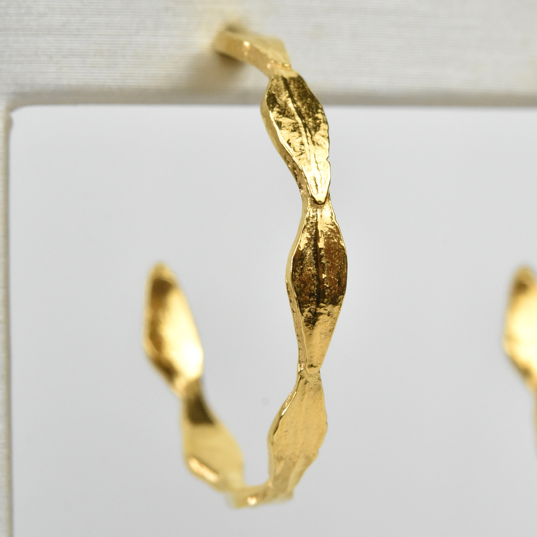 Olive Leaf Hoops - Goldmakers Fine Jewelry