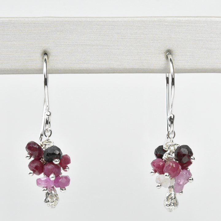 Mini Ruby Pod Cluster Earrings - Goldmakers Fine Jewelry