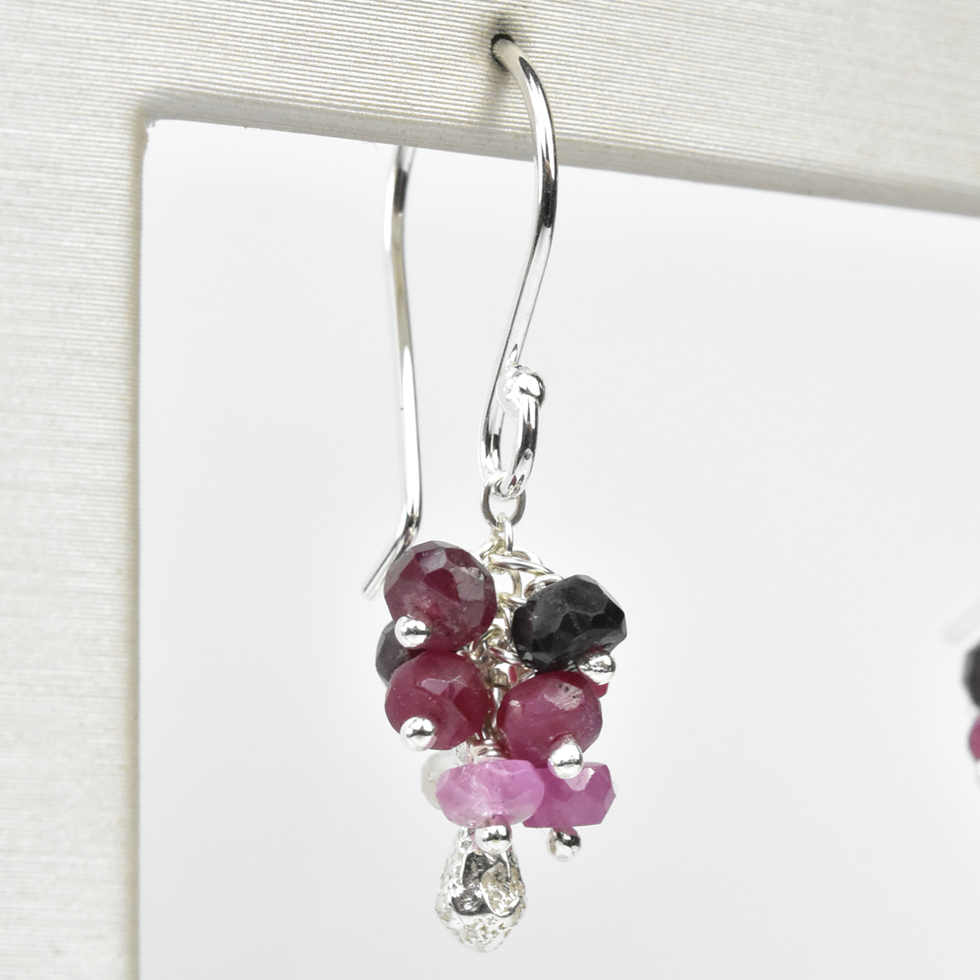 Mini Ruby Pod Cluster Earrings - Goldmakers Fine Jewelry