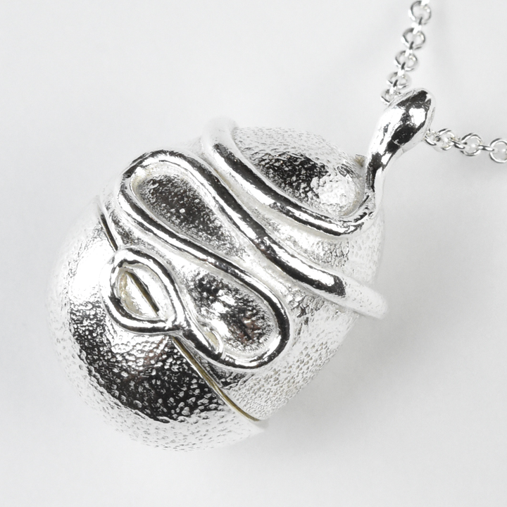 Silver Snake Egg Locket - Goldmakers Fine Jewelry