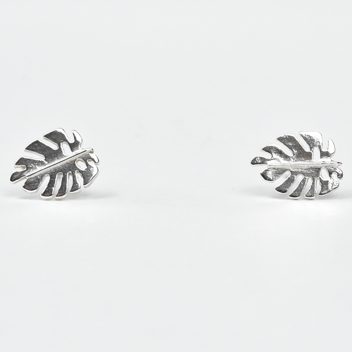 Sterling Silver Monstera Studs - Goldmakers Fine Jewelry