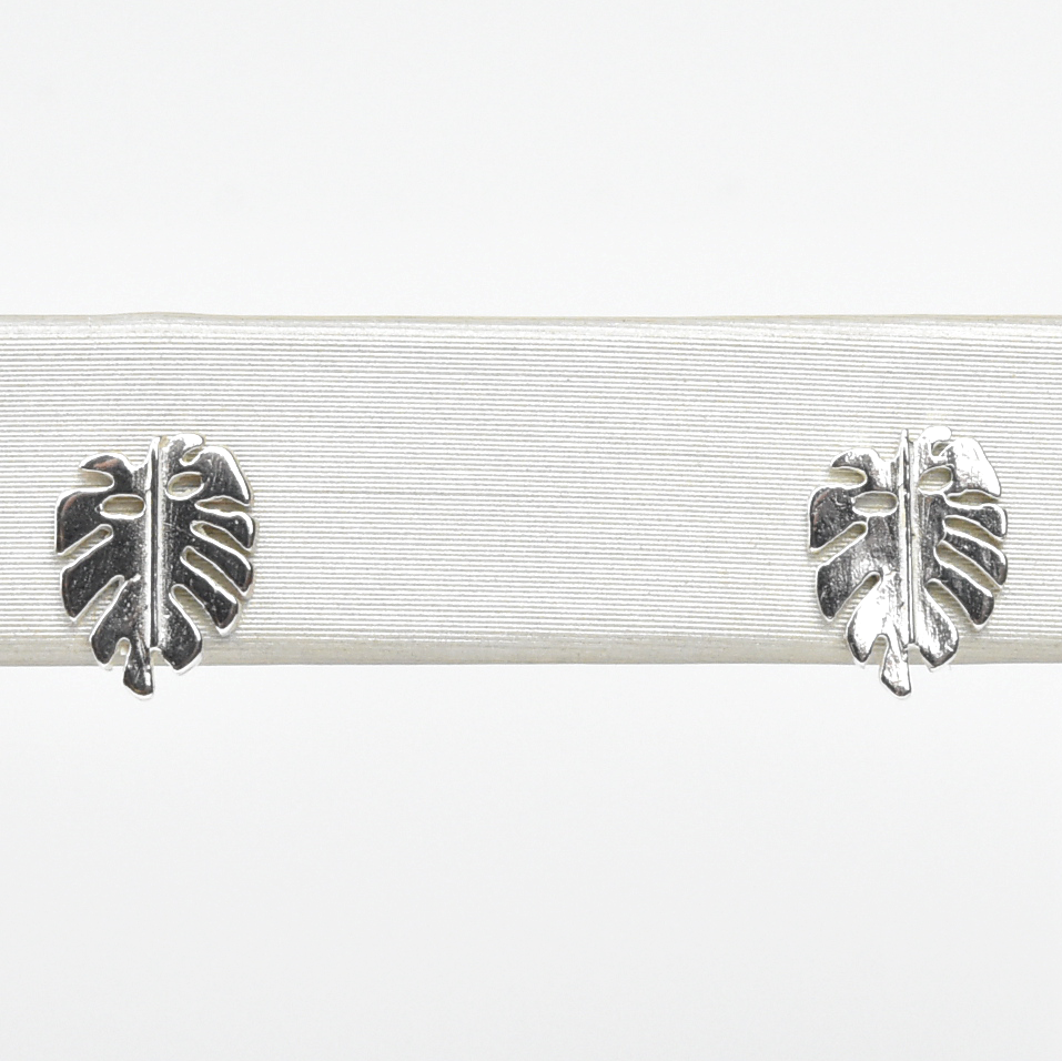 Sterling Silver Monstera Studs - Goldmakers Fine Jewelry