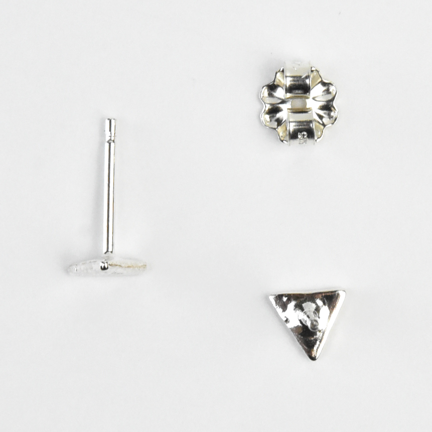 Sterling Silver Koa Triangle Studs - Goldmakers Fine Jewelry