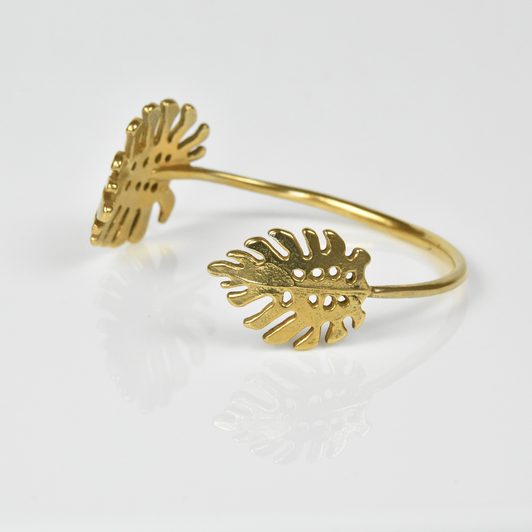 Monstera Leaf Cuff in Vermeil - Goldmakers Fine Jewelry