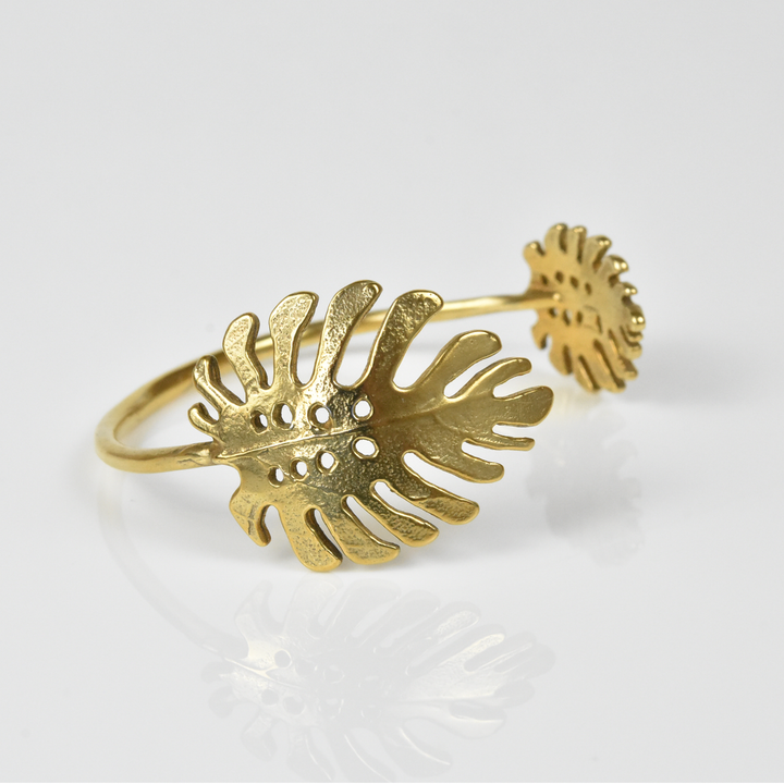 Monstera Leaf Cuff in Vermeil - Goldmakers Fine Jewelry
