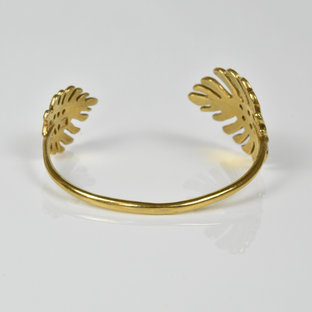 Monstera Leaf Cuff in Vermeil - Goldmakers Fine Jewelry