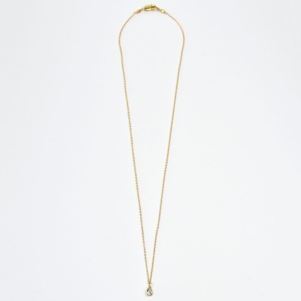 Mini Teardrop Solitaire Necklace - Goldmakers Fine Jewelry