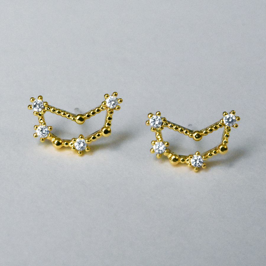 Capricorn Constellation Post Earrings - Goldmakers Fine Jewelry