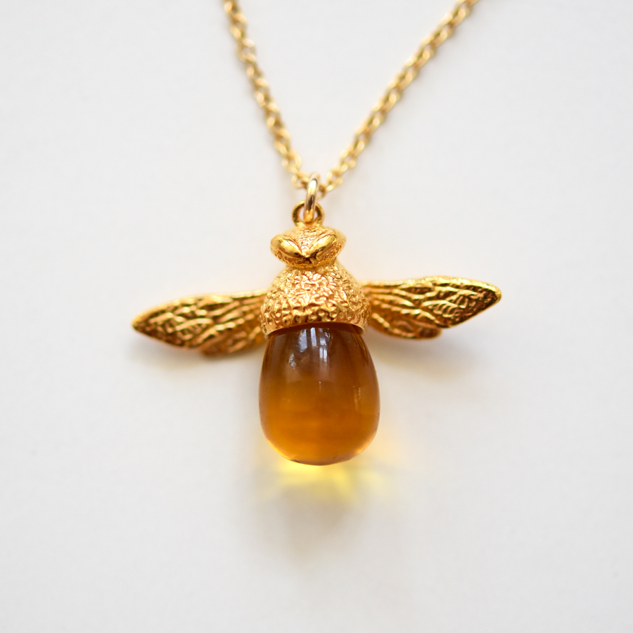 Citrine Bee Necklace - Goldmakers Fine Jewelry