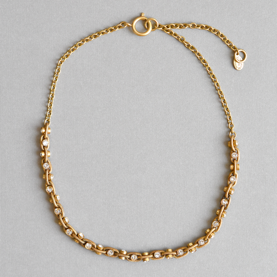 Crystal Chainlink Necklace - Goldmakers Fine Jewelry