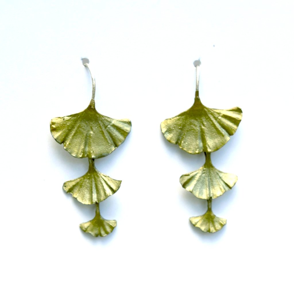 Cascading Ginkgo Dangle Earrings - Goldmakers Fine Jewelry