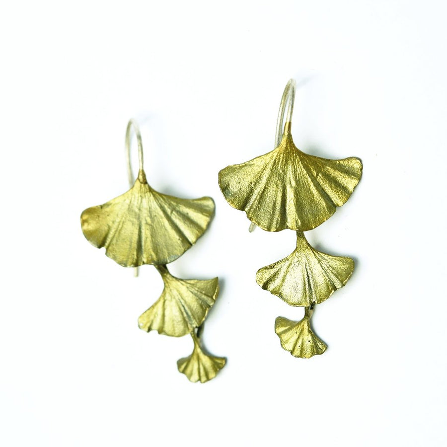 Cascading Ginkgo Dangle Earrings - Goldmakers Fine Jewelry