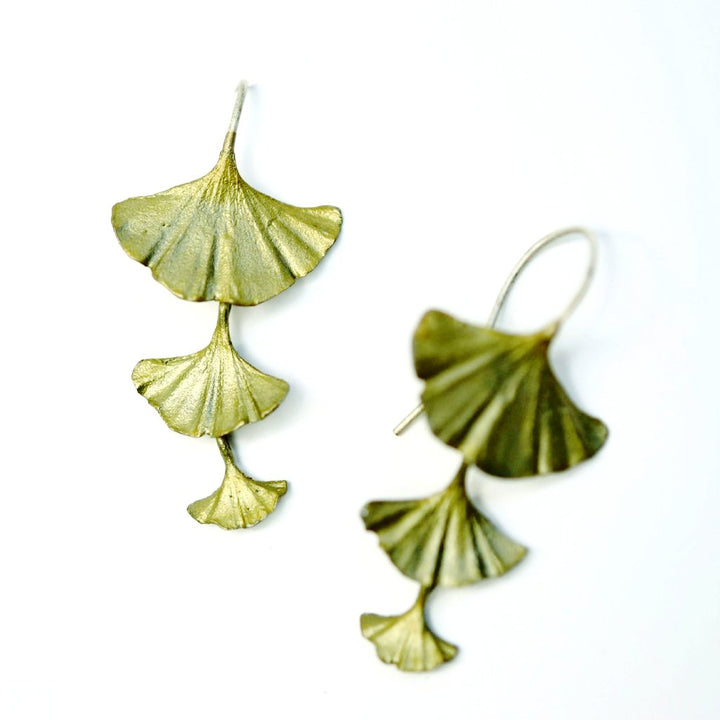 Cascading Ginkgo Dangle Earrings - Goldmakers Fine Jewelry