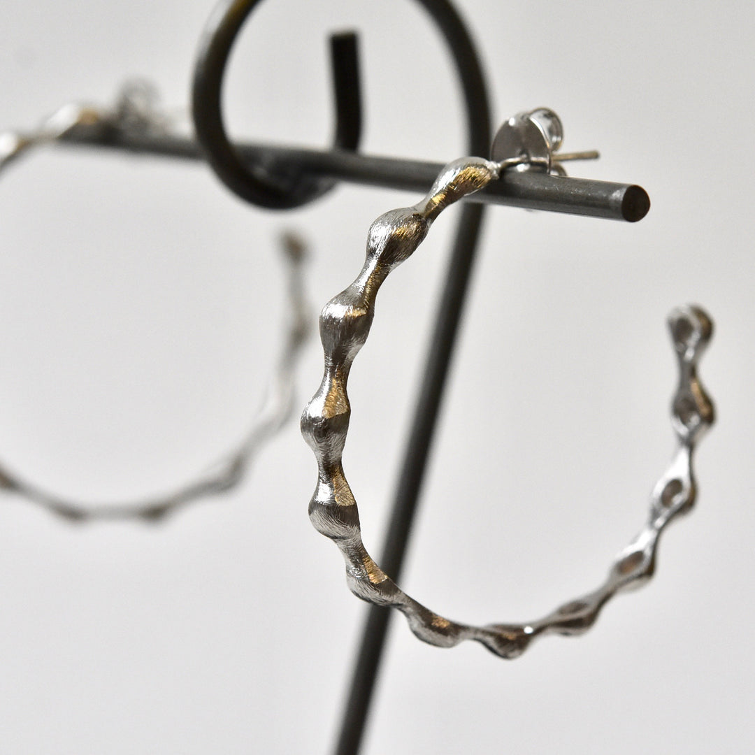 Molasses Hoops in Silver Tone - Goldmakers Fine Jewelry