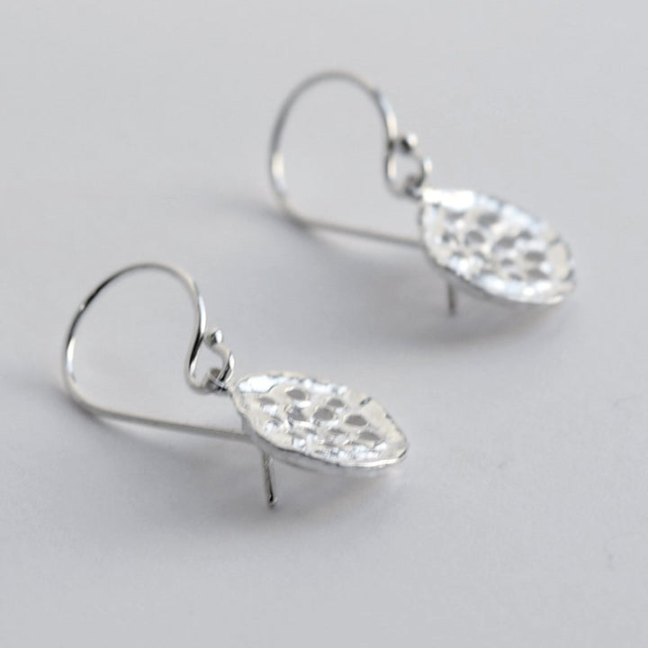 Mini Lotus Pod Earrings in Sterling Silver - Goldmakers Fine Jewelry