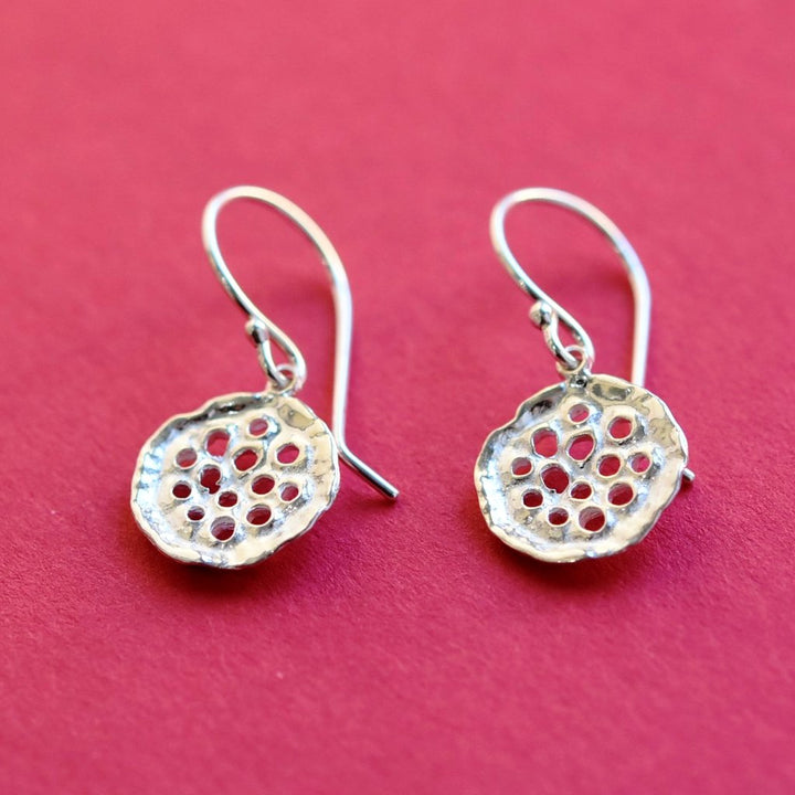 Mini Lotus Pod Earrings in Sterling Silver - Goldmakers Fine Jewelry
