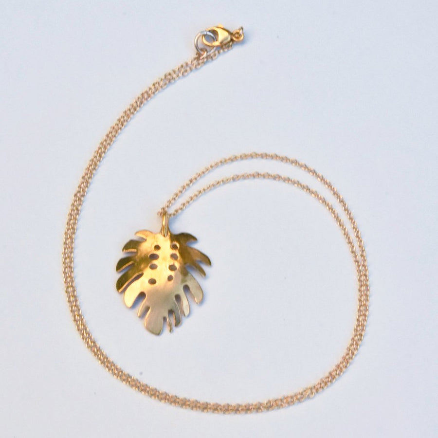 Monstera Leaf Pendant Necklace - Goldmakers Fine Jewelry
