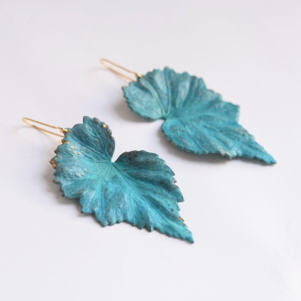 Patina Begonia Earrings - Goldmakers Fine Jewelry