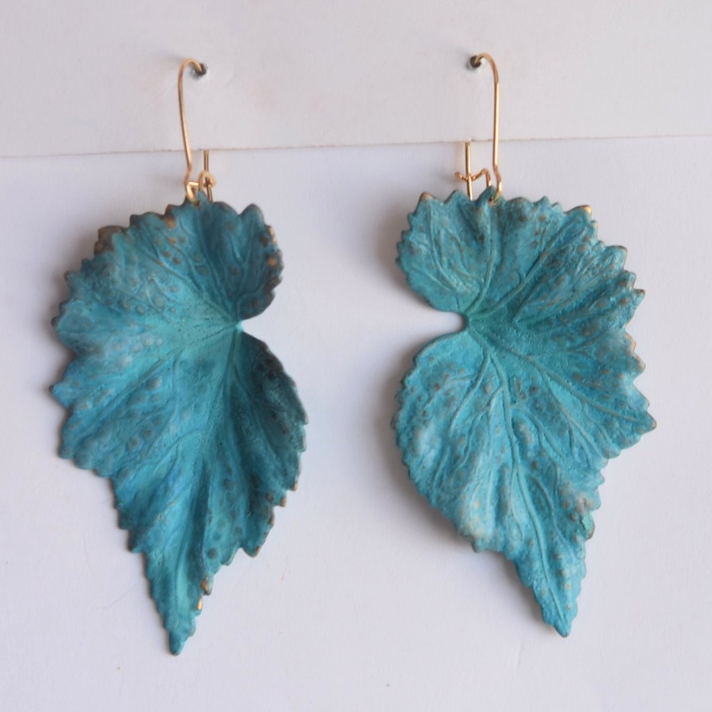 Patina Begonia Earrings - Goldmakers Fine Jewelry