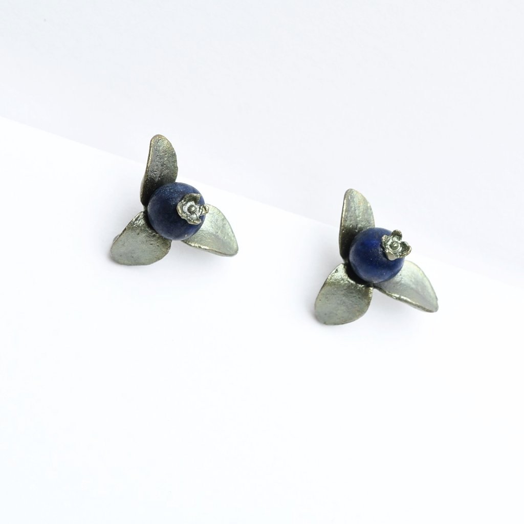 Blueberry Clip-On Earrings - Goldmakers Fine Jewelry