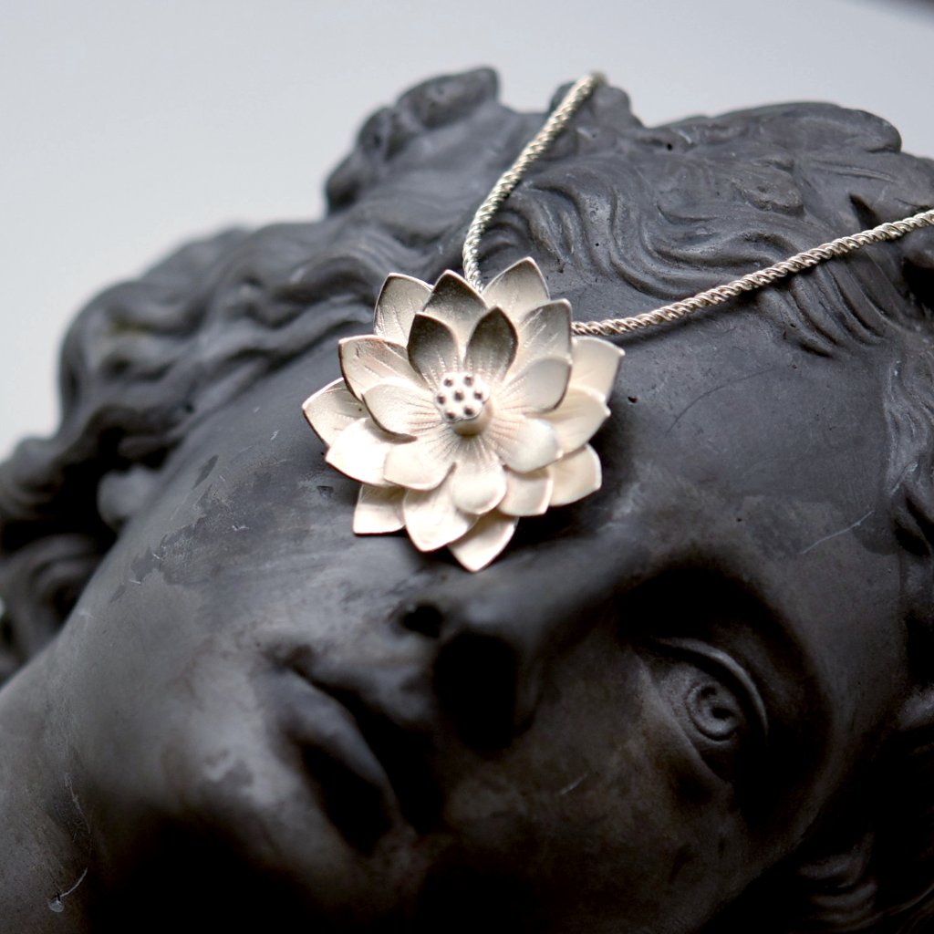 Large Lotus Necklace - Goldmakers Fine Jewelry