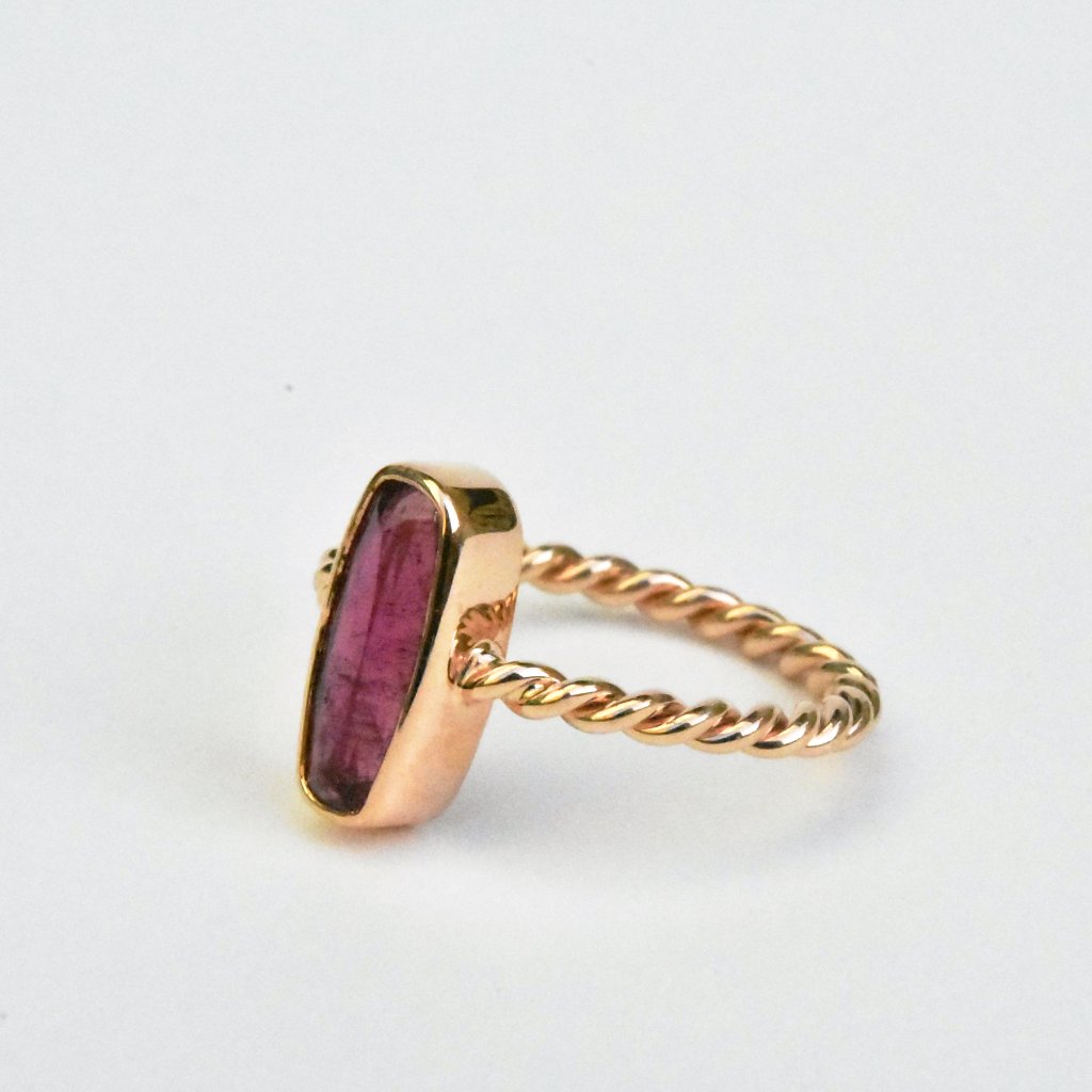 Pink Tourmaline Ring in Rose Gold - Goldmakers Fine Jewelry