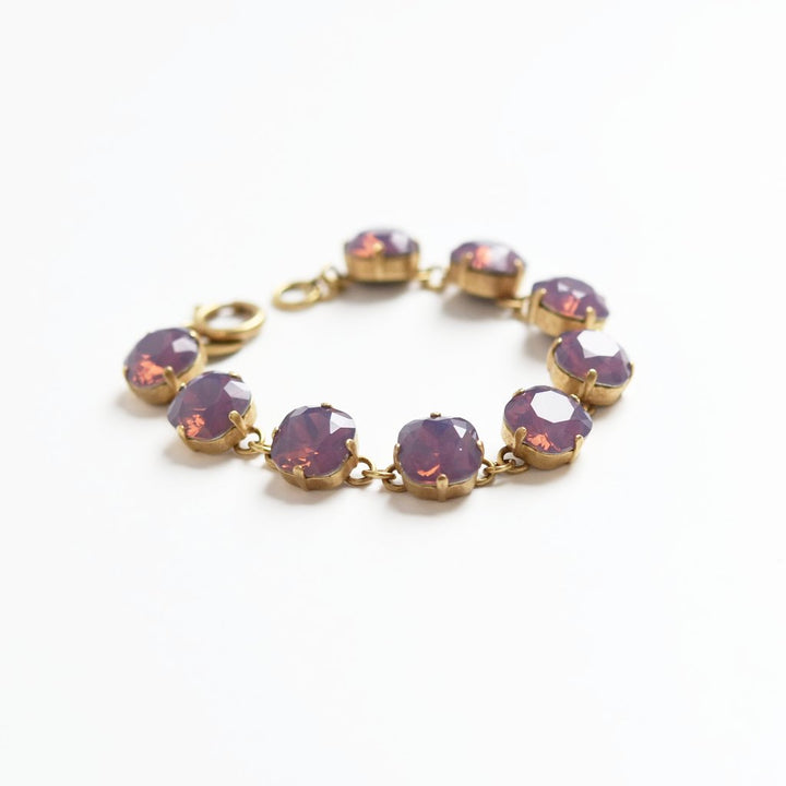Oversize Mauve Crystal Bracelet - Goldmakers Fine Jewelry