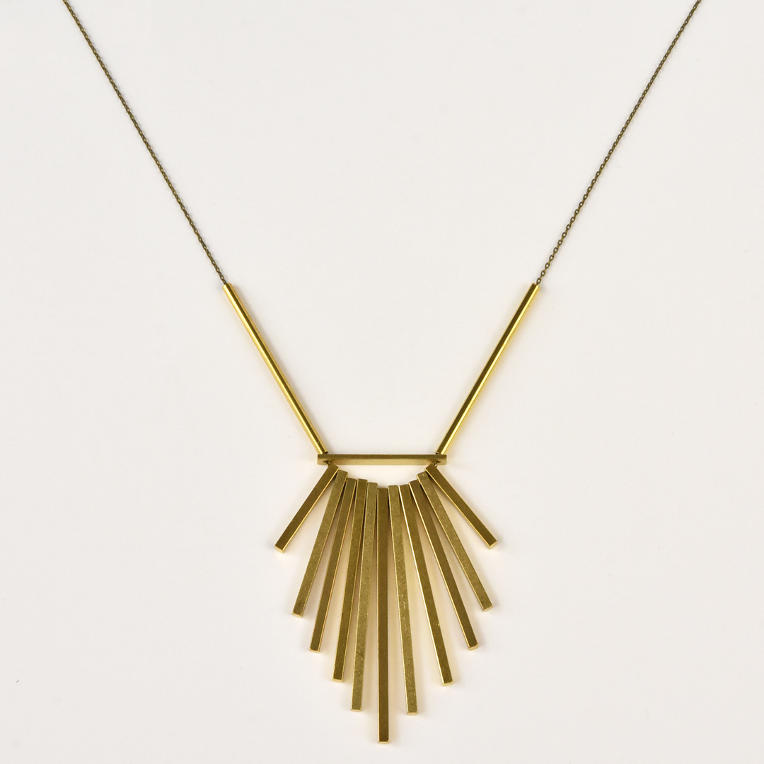 Long Brass Fringe Necklace - Goldmakers Fine Jewelry