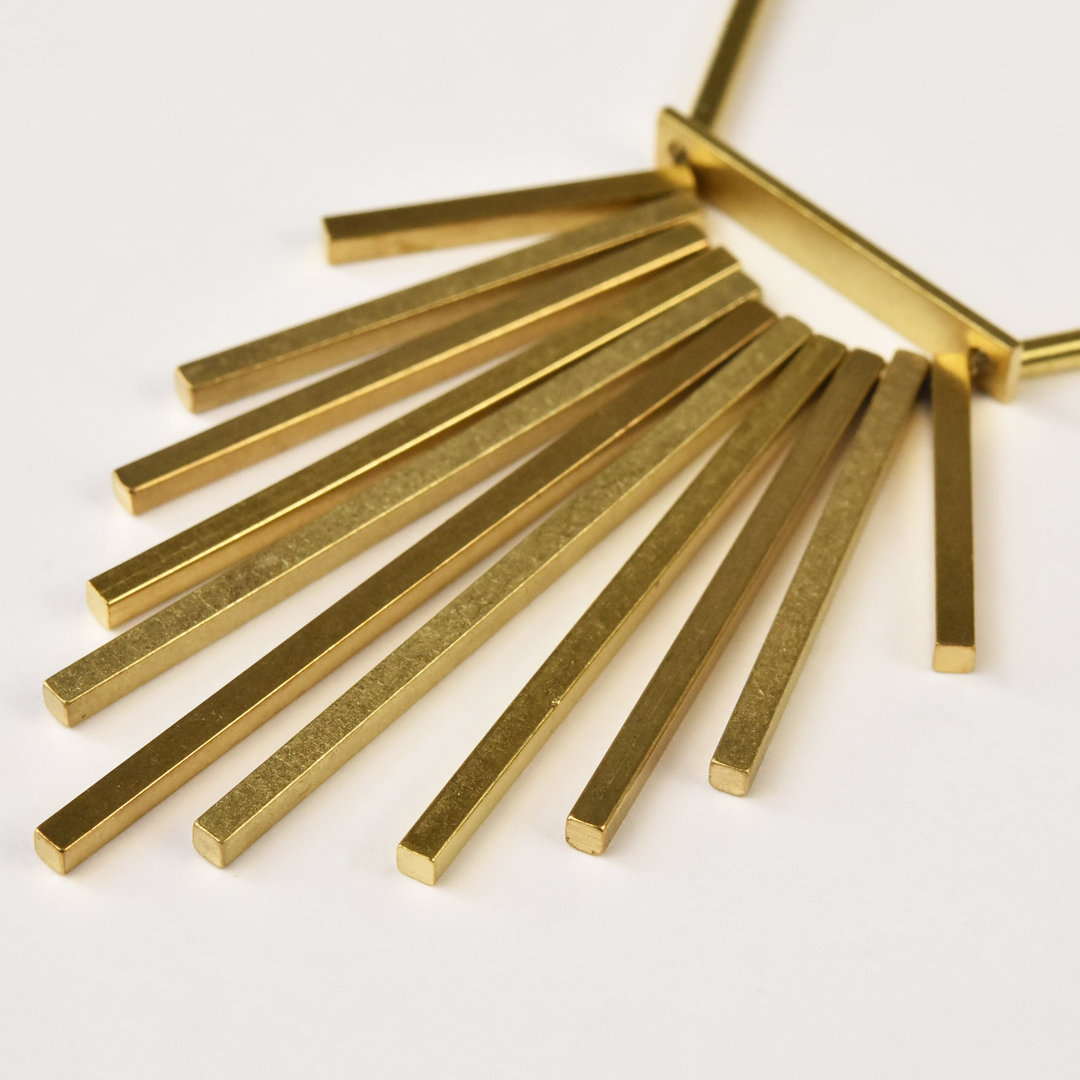 Long Brass Fringe Necklace - Goldmakers Fine Jewelry