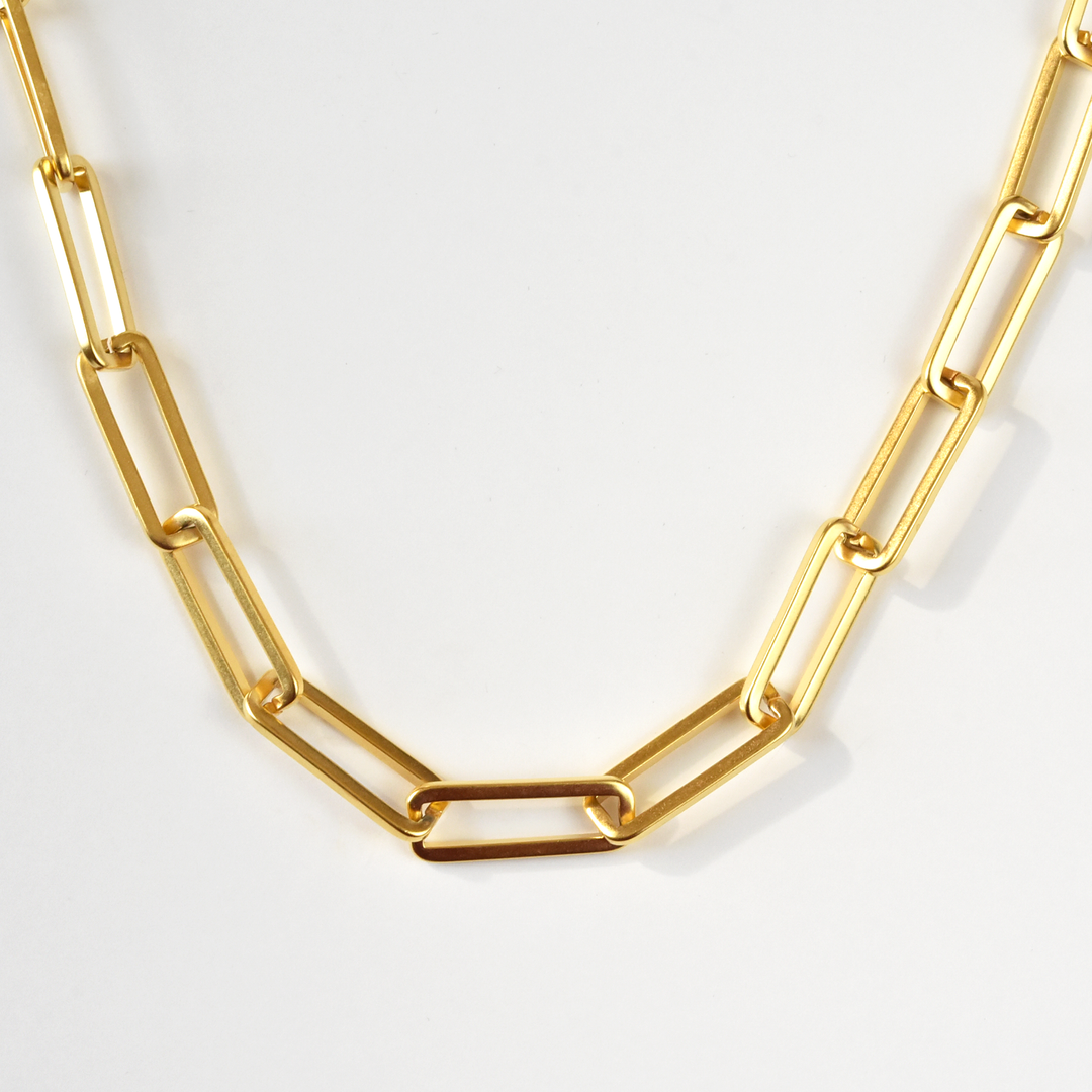 Long Paperclip Chain Necklace - Goldmakers Fine Jewelry