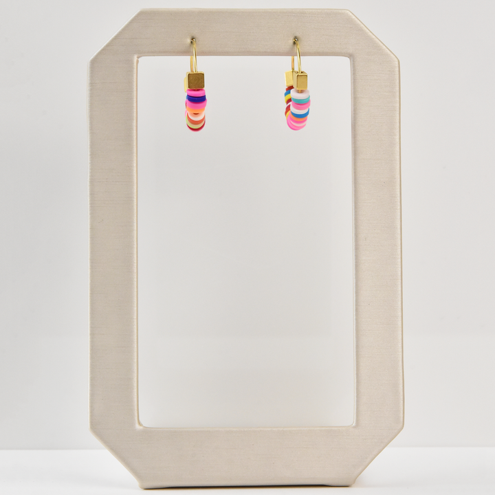 Rainbow Polymer Clay Mini Hoop - Goldmakers Fine Jewelry
