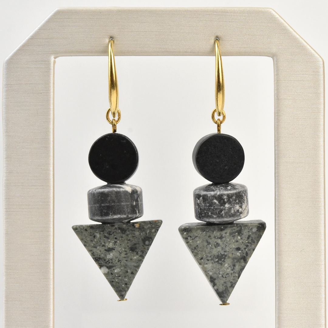 Mossy Agate and Jasper Earrings - Goldmakers Fine Jewelry