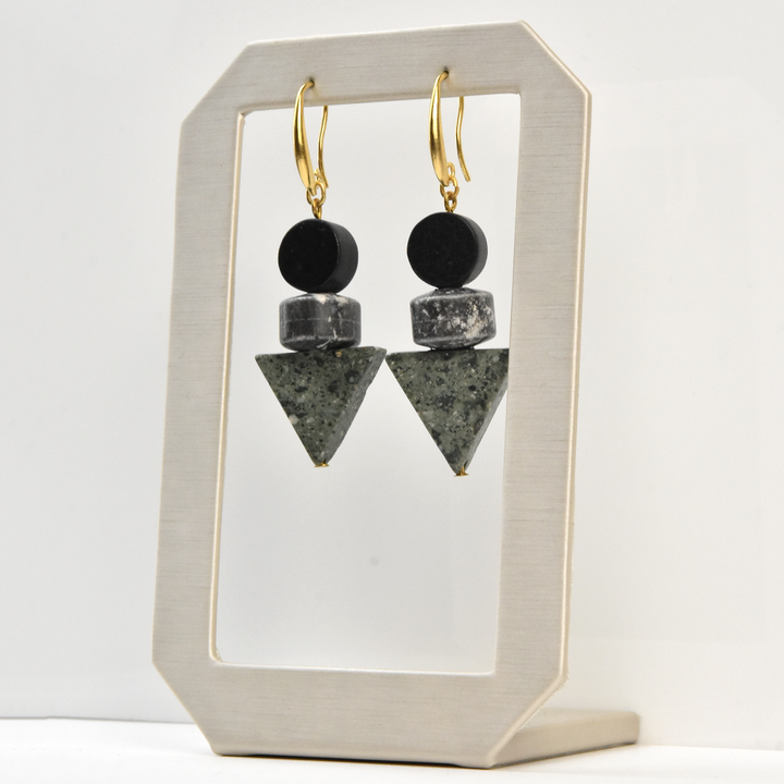 Mossy Agate and Jasper Earrings - Goldmakers Fine Jewelry