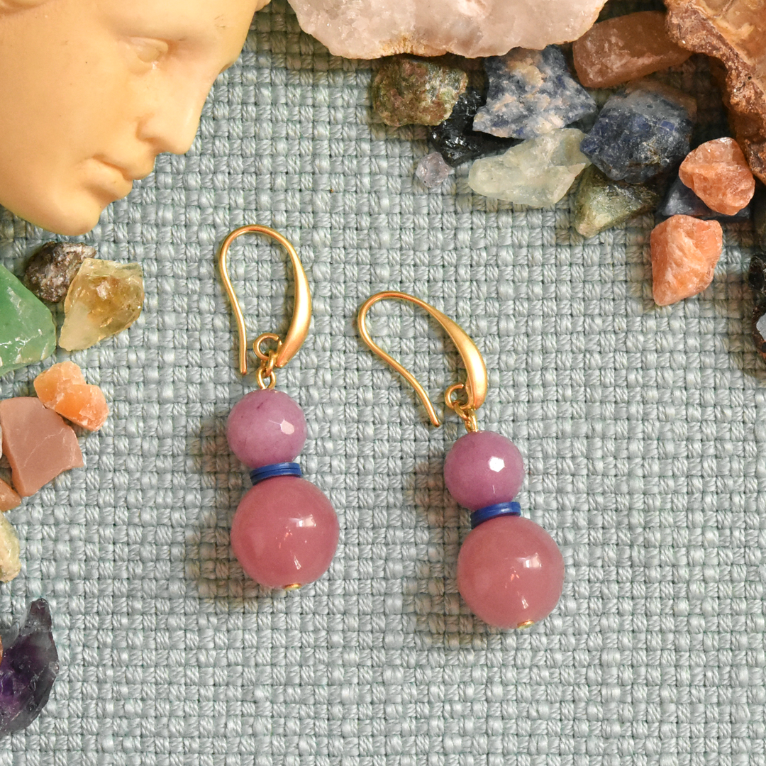 Pink 2025 jade earrings