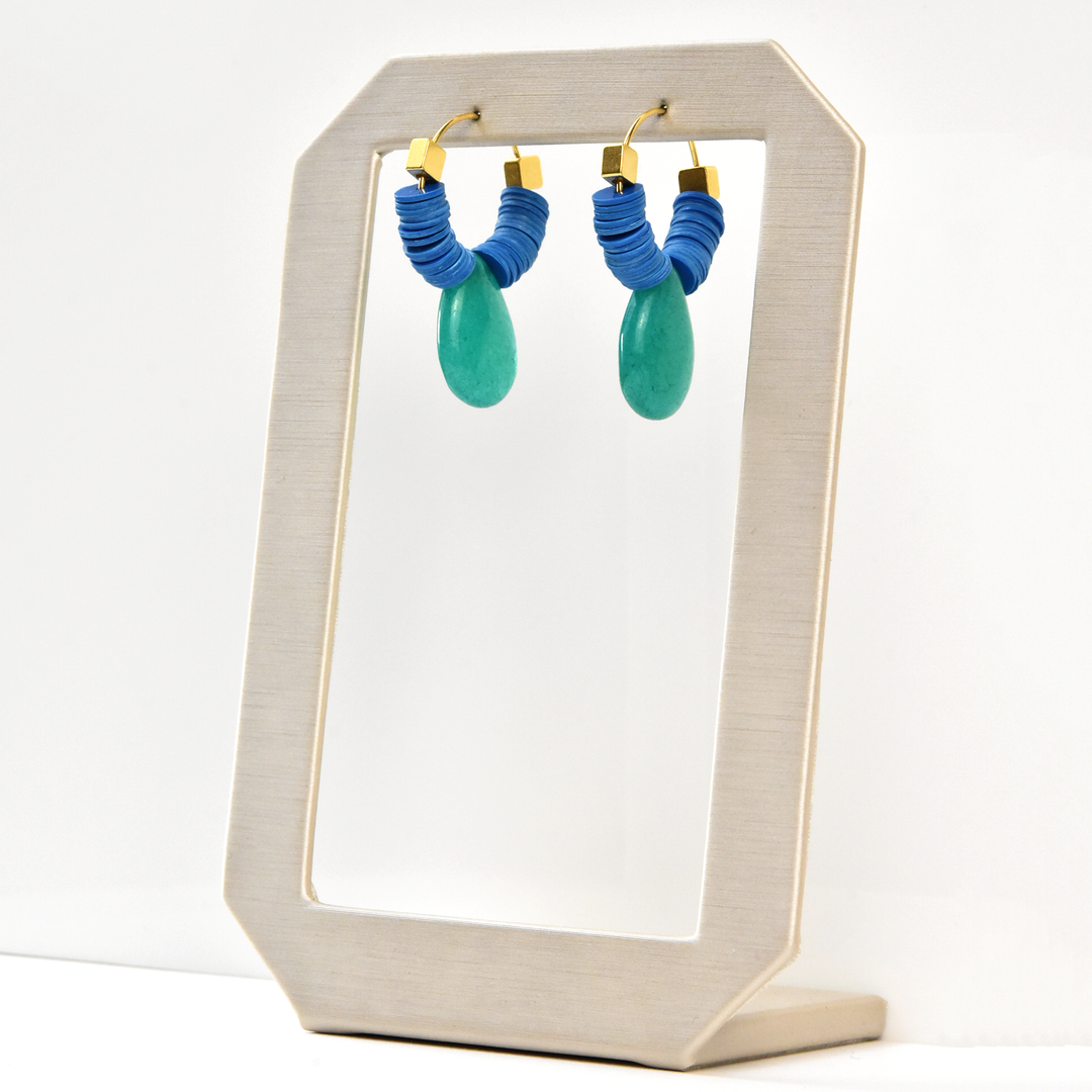 Teal and Blue Mini Hoop - Goldmakers Fine Jewelry