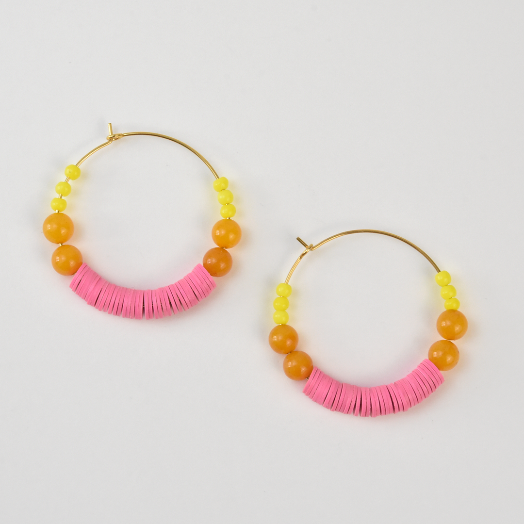 Vintage Glass Hoop Earrings - Goldmakers Fine Jewelry