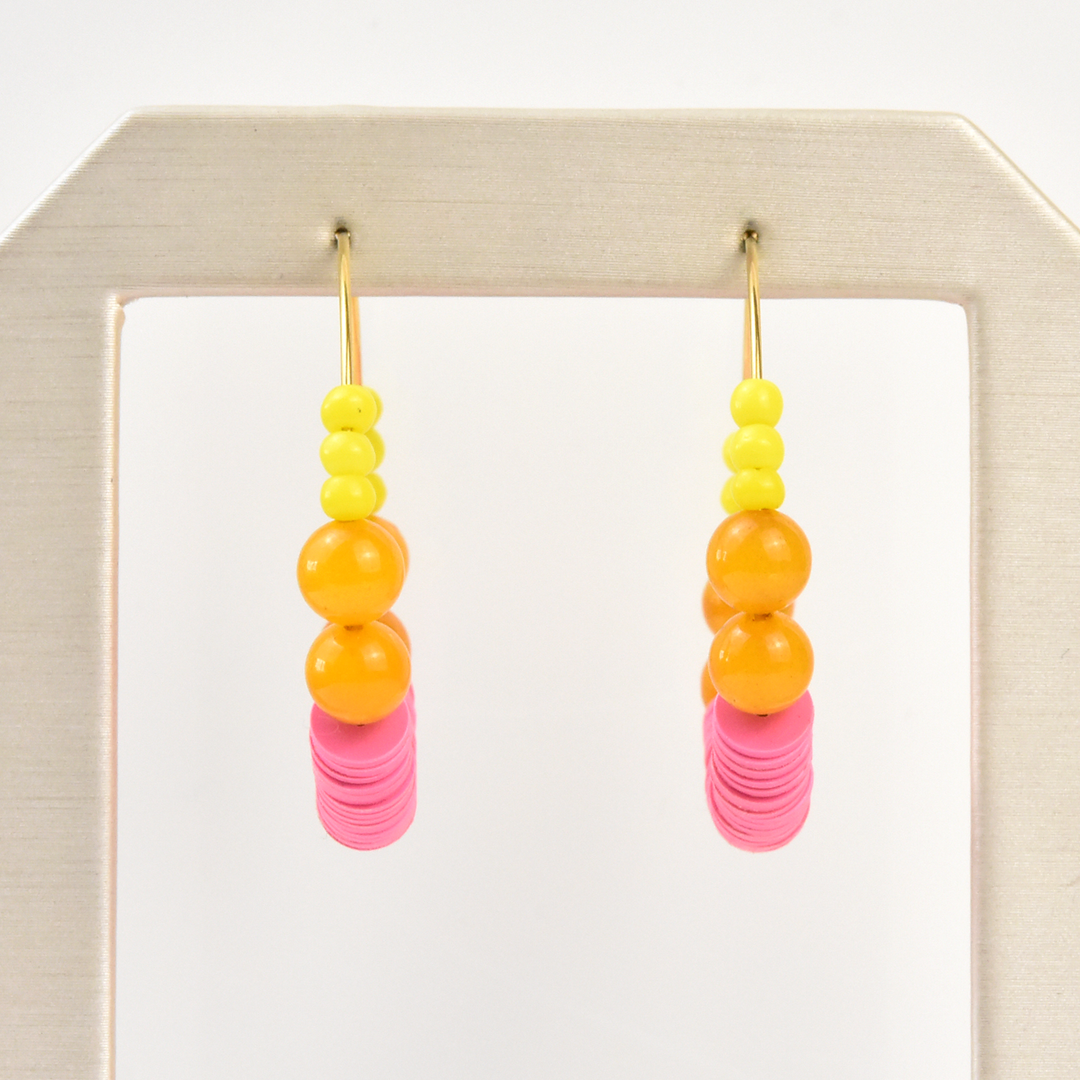 Vintage Glass Hoop Earrings - Goldmakers Fine Jewelry