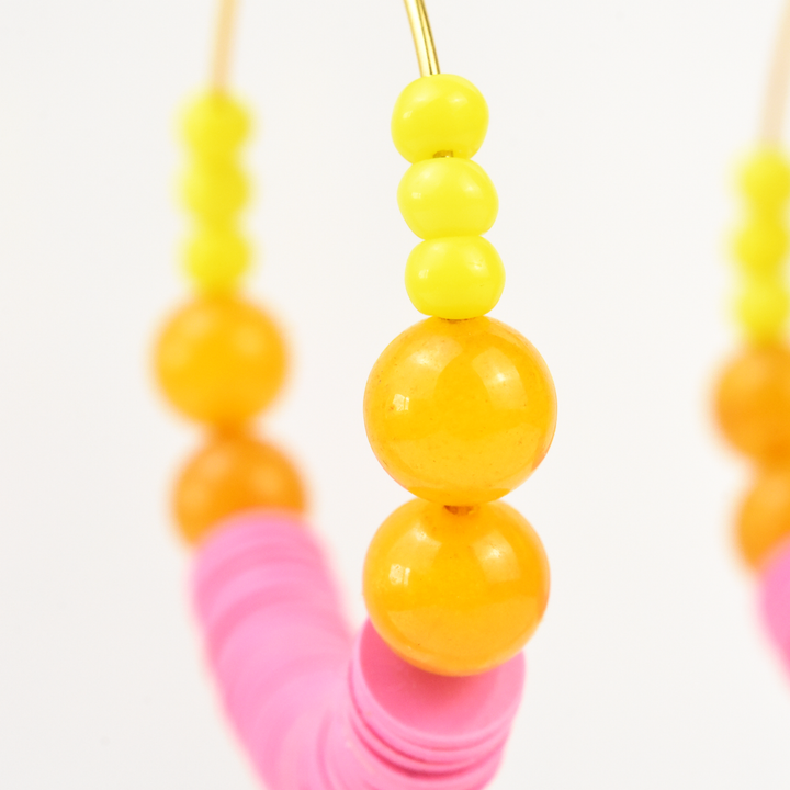 Vintage Glass Hoop Earrings - Goldmakers Fine Jewelry