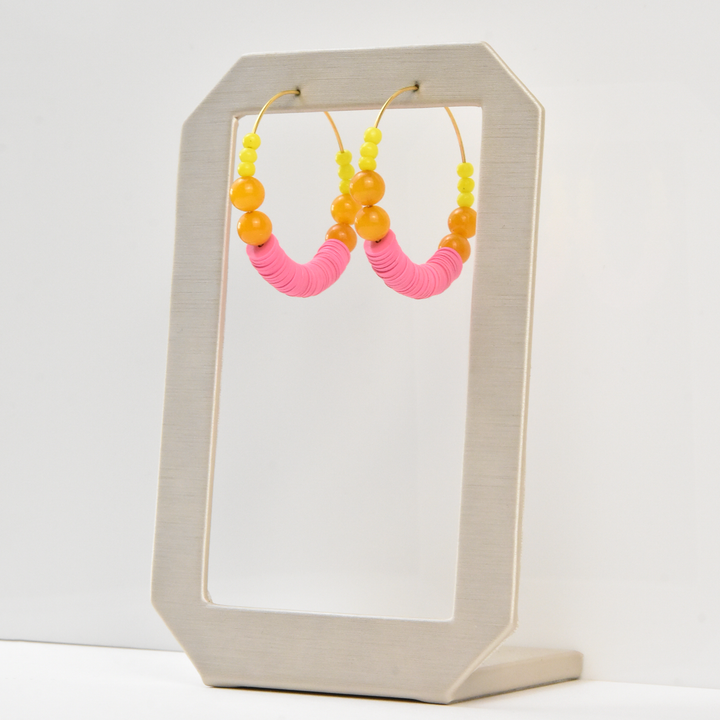 Vintage Glass Hoop Earrings - Goldmakers Fine Jewelry