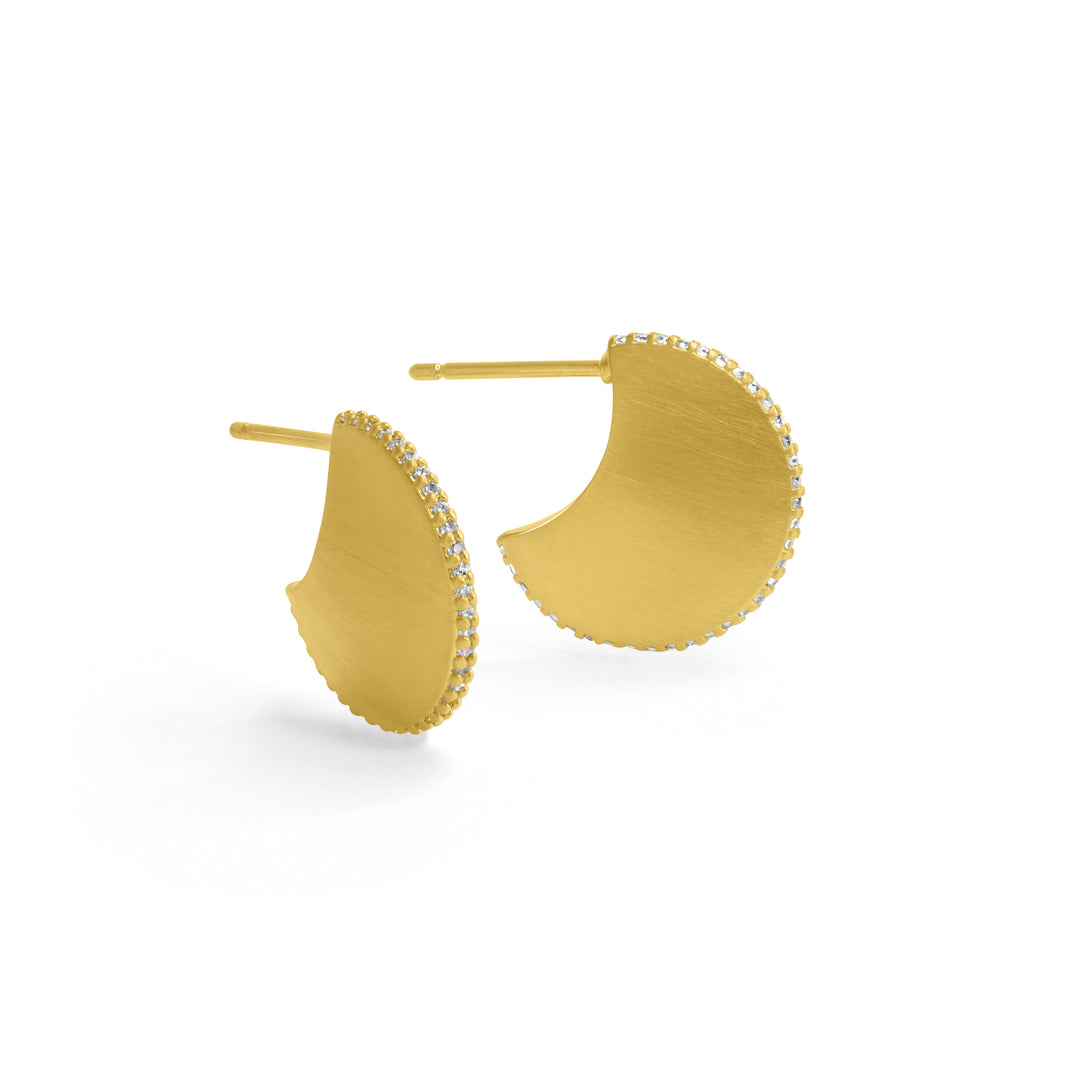 Petite Pave Disc Earrings - Goldmakers Fine Jewelry