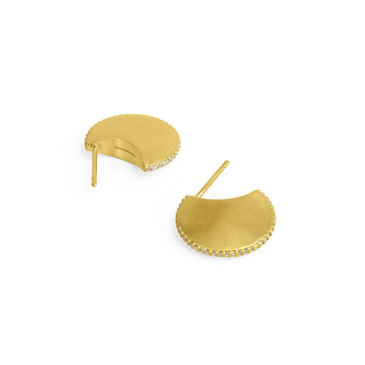 Petite Pave Disc Earrings - Goldmakers Fine Jewelry